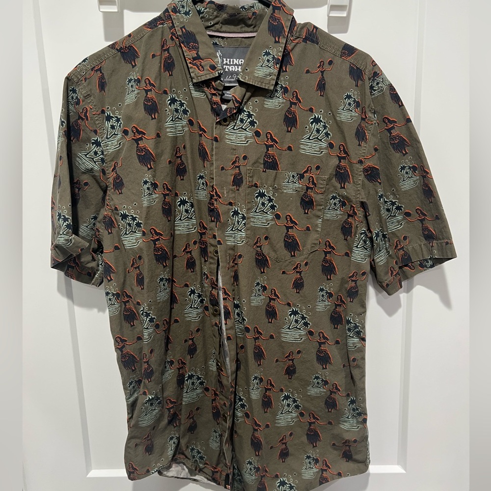 Hinano Tahiti Hawaiian Button Up